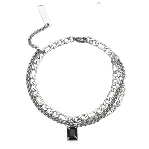 Stainless Steel Stone Caban Chain Bracelet Bangle Women Men Gift