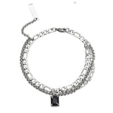 Stainless Steel Stone Caban Chain Bracelet Bangle Women Men Gift