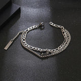 Stainless Steel Stone Caban Chain Bracelet Bangle Women Men Gift