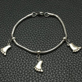 Stainless Steel Heart Music Bag Chain Charm Bracelet for Women