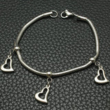 Stainless Steel Heart Music Bag Chain Charm Bracelet for Women