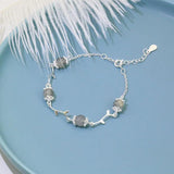 Silver Crystal Beads Charm Bracelet Fine Jewelry