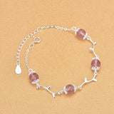 Silver Crystal Beads Charm Bracelet Fine Jewelry