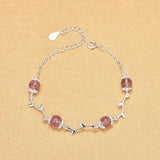 Silver Crystal Beads Charm Bracelet Fine Jewelry