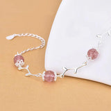 Silver Crystal Beads Charm Bracelet Fine Jewelry
