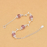 Silver Crystal Beads Charm Bracelet Fine Jewelry