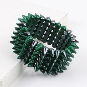 FishSheep Big Acrylic Spike Bracelets for Women Rock Punk Large Cuff Bangle