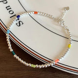 Colorful Bead Chain Bracelets for Women