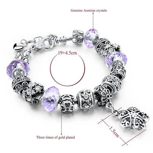 Summer Flower Charm Bracelet Crystal Beaded Pop Jewelry