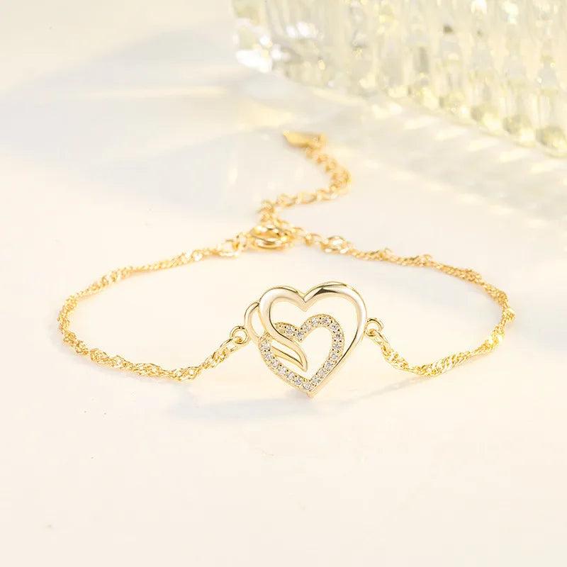 Zircon Love Charm Bracelet for Her Romantic Jewelry