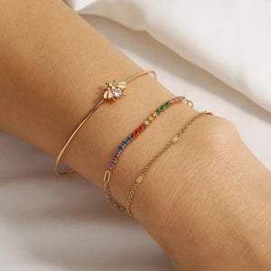 Zircon Bee Bracelet Set Multi-layer Bracelet