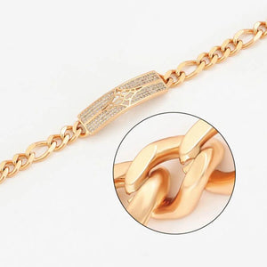 XP Jewelry Micro Zircon Chain Bracelet 11mm for Men Women Lead Nickel