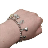 Antique Silver Chain Bracelet Money Dollar Purse Gift