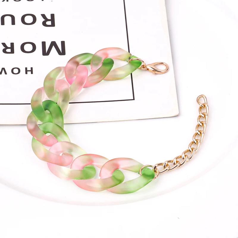 Bohemian Multicolor Acrylic Chain Bracelet for Women