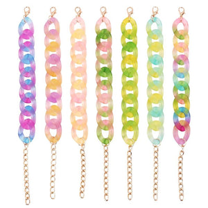 Bohemian Multicolor Acrylic Chain Bracelet for Women