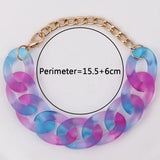 Bohemian Multicolor Acrylic Chain Bracelet for Women