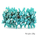 Wide Yellow Tiger Stone Beads Bracelet for Women