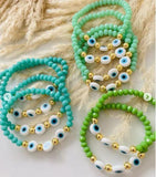 Evil Eye Crystal Beaded Bracelet for Women