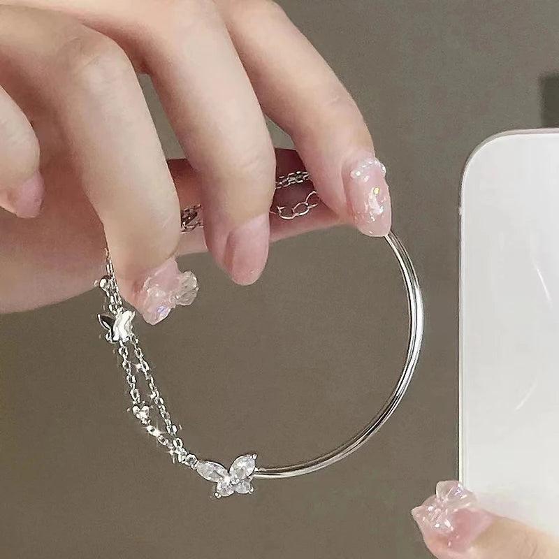 Foxanry Zircon Double-layer Bracelet for Women