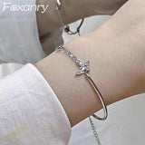 Foxanry Zircon Double-layer Bracelet for Women