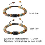 Adjustable 12 Constellation Stone Bracelet Tiger Eye Beads Bangle