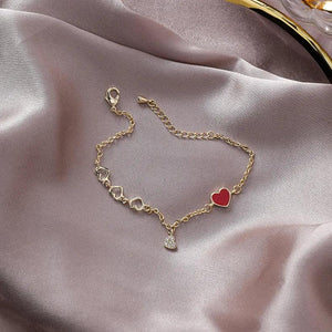 Romantic Love Red Heart Bracelet for Immortal Girl