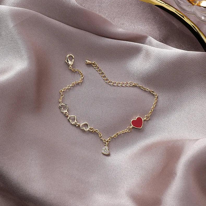 Romantic Love Red Heart Bracelet for Immortal Girl