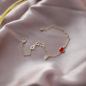 Romantic Love Red Heart Bracelet for Immortal Girl