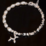 Irregular Pearl Beaded Bracelet with Dog Dangle