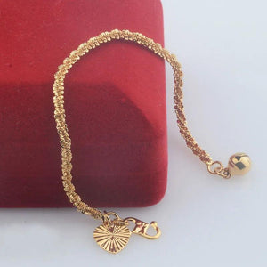 Baby Girls Yellow Link Ball Bracelet Heart Chains