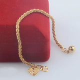 Baby Girls Yellow Link Ball Bracelet Heart Chains