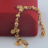 Baby Girls Yellow Link Ball Bracelet Heart Chains