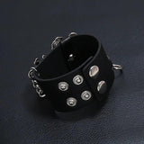 Skull Skeleton Wide Cuff Leather Bracelet