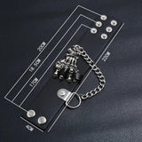 Skull Skeleton Wide Cuff Leather Bracelet