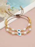YASTYT Evil Eye Charm Bracelet Beaded Boho Friendship Jewelry Set