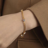 European Zircon Titanium Steel Bracelet for Women