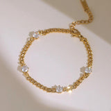European Zircon Titanium Steel Bracelet for Women