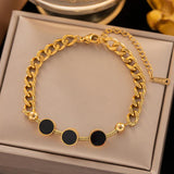316L Stainless Steel Square Cube Charm Bracelet For Women Girls