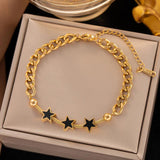 316L Stainless Steel Square Cube Charm Bracelet For Women Girls