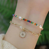 Foxanry Multicolor Bead Chain Bracelets for Women
