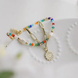 Foxanry Multicolor Bead Chain Bracelets for Women