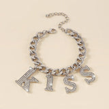 Women Hip-hop Rhinestone Kiss Bracelet Chain Party Jewelry