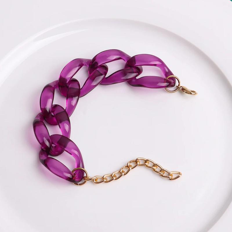 Bohemian Resin Wide Chain Bracelet for Women