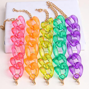 Bohemian Resin Wide Chain Bracelet for Women