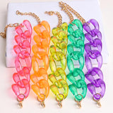 Bohemian Resin Wide Chain Bracelet for Women