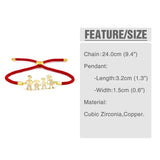 Family Charm Bracelet for Women Men Lucky Red Rope Bracelet