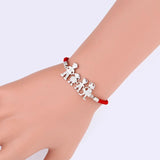 Family Charm Bracelet for Women Men Lucky Red Rope Bracelet