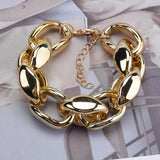 Hollow Link Chain Bracelets for Women with Big Thick Metal Charms