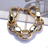 Hollow Link Chain Bracelets for Women with Big Thick Metal Charms