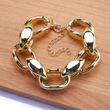 Hollow Link Chain Bracelets for Women with Big Thick Metal Charms